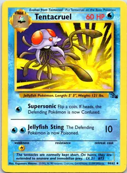 Tentacruel 44/62 Uncommon Fossil Pokemon Unlimited HP - Image 1