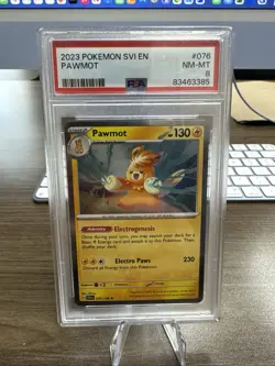 2023 Pokemon Scarlett & Violet English 076/198 Pawmot PSA 8 - Image 1