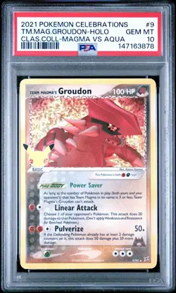 PSA 10 Team Magma’s Groudon 9/95 Pokemon TCG 2021 25th Celebrations Classic - Image 1