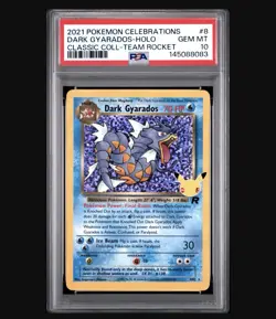 Pokemon TCG Dark Gyarados 8/82 Celebrations Classic Collection Graded PSA 10 - Image 1