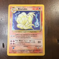 Pokemon TCG Ninetales Base Set 12/102 Holo Unlimited Holo Rare LP/NM - Image 1