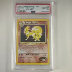 Brock's Ninetales 3/132 Gym Challenge 1st Edition Holo PSA 10 2000 EN - Image 1