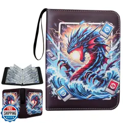 Fweel Deluxe Blue Dragon Trading Card Binder - 9-Pocket Zipper Binder with 90 - Image 1