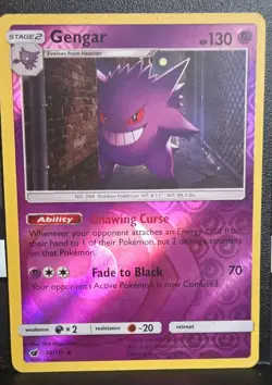 Pokemon TCG Sm-Crimson Invasion Gengar 38/111 Reverse Holo Rare Stage 2 HP130 - Image 1