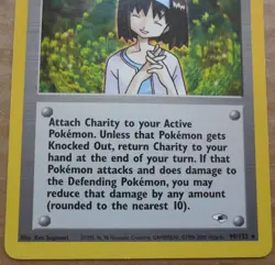 Charity 99/132 Rare Non-Holo Gym Heroes Set Pokemon Trainer Card LP - Image 3