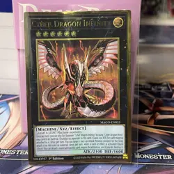 Yu-Gi-Oh! Cyber Dragon Infinity MAGO-EN033 Gold Rare 1st Edition moderate play - Image 1