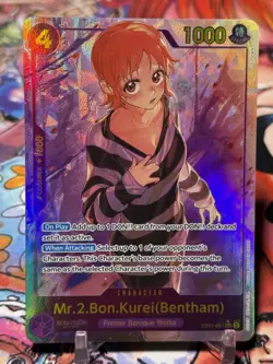 MR 2 BON KUREI (BENTHAM) - One Piece EB01-061 - AA Alt Art SEC Secret Rare - Image 1