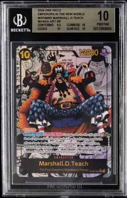 2024 ONE PIECE - EMPERORS IN THE NEW WORLD MANGA ART SR MARSHALL.D.TEACH BGS 10 - Image 1