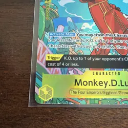 Monkey D. Luffy One Piece OP08 Treasure Rare Parallel English - Image 3