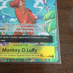 Monkey D. Luffy One Piece OP08 Treasure Rare Parallel English - Image 4