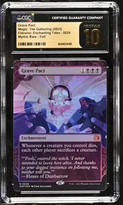 GRAVE PACT Wilds of Eldraine Enchanting Tales Foil Mythic CGC Pristine 10 MTG - Image 1