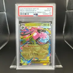 2025 Pokemon Mega Evolutions Mega Venusaur EX #013 Graded PSA 10 - Image 1
