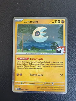 Pokemon TCG - Lunatone 074/132 Play Stamped Prize Pack Series 8 Cosmos Holo - Image 1