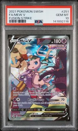 PSA 10 MEW V 251 FUSION STRIKE SWORD & SHIELD POKEMON GEM MINT - Image 1