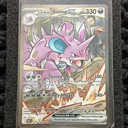 Pokemon Team Rocket's Nidoking EX 233/182 Sv10 Destined Rivals SIR Holo Stage 2… - Image 2
