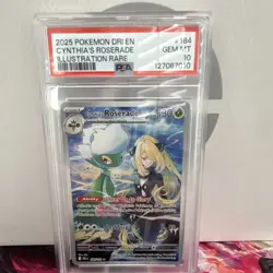 Pokemon Cynthia's Roserade 184/182 Sv10 Illustration Rare PSA 10 - Image 1