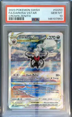 2023 Pokemon SWSH Crown Zenith GG50 Darkrai VSTAR PSA 10 GEM MINT 🌟 - Image 1