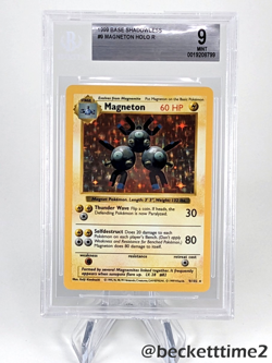 1999 POKEMON SHADOWLESS MAGNETON HOLO 9/102 BGS 9 - Image 1