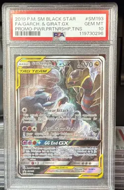 2019 POKEMON SM BLACK STAR PROMO #SM193 FULL ART/GARCHOMP & GIRATINA GX PSA 10 - Image 1