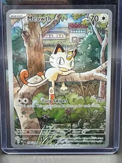 Meowth Illustration Rare 106/094 Pokemon Phantasmal Flames English Near Mint - Image 1