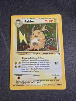 Pokemon TCG Raichu Fossil 14/62 Holo 1999-2000 Wizards Base Set Copyright... - Image 1