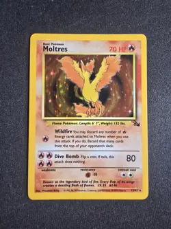 Moltres 12/62 Pokemon Fossil Set Vintage Rare Holo, LP - Image 1