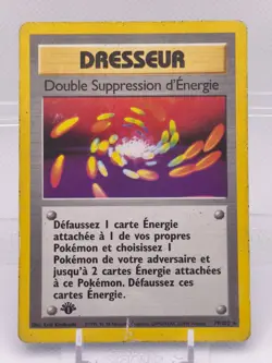 Carte Pokemon Double Suppression d'Energie 79/102 Edition 1 Set De Base - Image 1