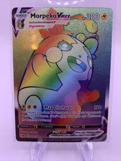 Pokemon TCG Morpeko VMAX Sword & Shield Base Set 204/202 Holo Secret Rare - Image 1