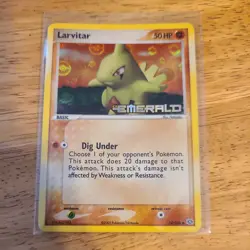 Pokemon EX Emerald Larvitar Stamped Reverse Holo 52/106 - Image 1