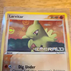 Pokemon EX Emerald Larvitar Stamped Reverse Holo 52/106 - Image 2