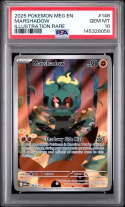 2025 Pokemon Mega Evolution Marshadow 146/132 Illustration Rare - PSA 10 - Image 1