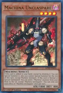Machina Unclaspare - MP22-EN014 - Ultra Rare - 1st Edition - Lightly Played - 20 - Image 1
