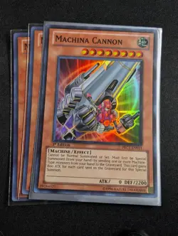 Yugioh - 3x Machina Cannon PRC1-EN011 1st Super Rare NM - Image 1