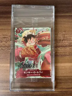 Sealed in hard case Luffy ONE PIECE Japan P-080 Mos Burger Promo YB16 - Image 1