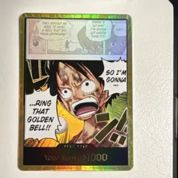 Monkey D. Luffy Ring That Golden Bell Don!! Full Art Foil One Piece CCG - Image 1