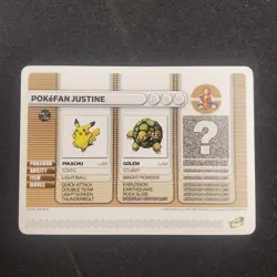PokeFan Justine - 2003 Pokemon Game Boy Advance Battle E Reader Card - Image 1