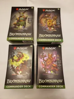 Bloomburrow Commander Deck MTG Magic Set Of 4 sealed w/ collector booster sample - Image 1