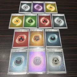 Pokemon TCG Bundle 13 Energy Cards Mixed Holo & Cosmic Holo SVE / MEE - Image 1