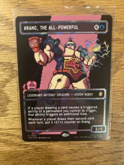 Krang, the All-Powerful (Surge Foil) Pixel Card #86 MTG TMNT - Card in hand🔥🔥 - Image 3