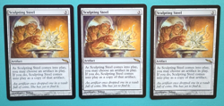 Magic the Gathering MTG Mirrodin SCULPTING STEEL X 3 VLP/EX R 2003 NICE! - Image 1
