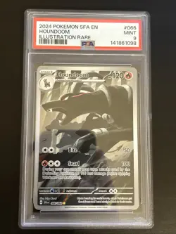 Houndoom 066/064 Illustration Rare 2024 Shrouded Fable Pokemon Card PSA 9 MINT - Image 1