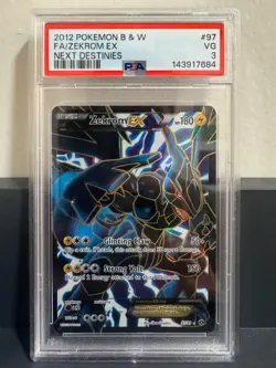 Zekrom EX 97/99 BW Next Destinies Full Art 2012 Pokemon PSA 3 - Image 1
