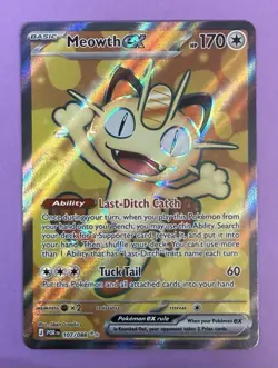 Pokemon Meowth ex Full Art Ultra Rare 107/088 Me03: Perfect Order Holo - Image 3