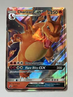 Pokemon Charizard GX SM211 Full Art Holo Promo Stage 2 HP250 SM Pokemon DAMAGE - Image 1