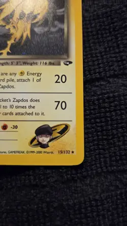 Pokemon TCG Team Rocket 1st Ed Rocket's Zapdos 15/132 Holo (Gym Challenge) - Image 5