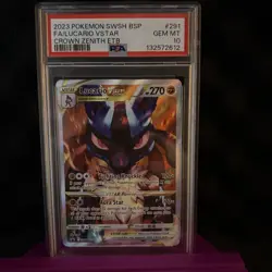 2023 POKEMON SWSH BLACK STAR PROMO #291 FULL ART/LUCARIO VSTAR PSA 10 - Image 1