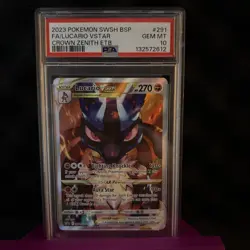 2023 POKEMON SWSH BLACK STAR PROMO #291 FULL ART/LUCARIO VSTAR PSA 10 - Image 2