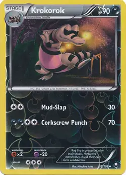 Krokorok 65/108 B&W Dark Explorers REVERSE HOLO MINT! Pokemon - Image 1