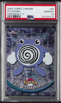 2000 TOPPS CHROME POKEMON T.V. #61 POLIWHIRL PSA 10 - Image 1