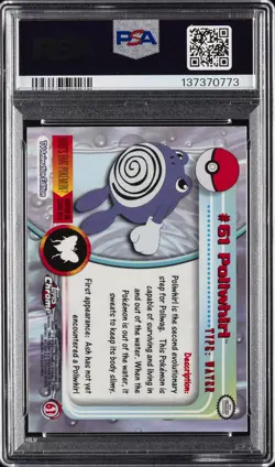 2000 TOPPS CHROME POKEMON T.V. #61 POLIWHIRL PSA 10 - Image 2